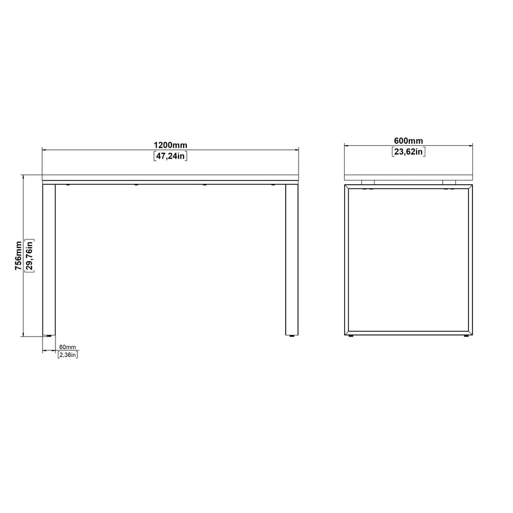 Biurko loftowe jackson hickory / białe mat 120 cm Sign