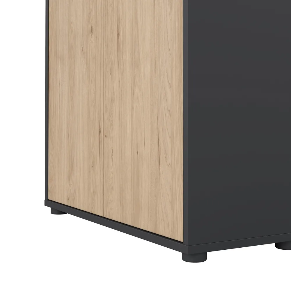 Regał biurowy z drzwiami Sign 80 x 34 x 205 cm, szary mat, jackson hickory