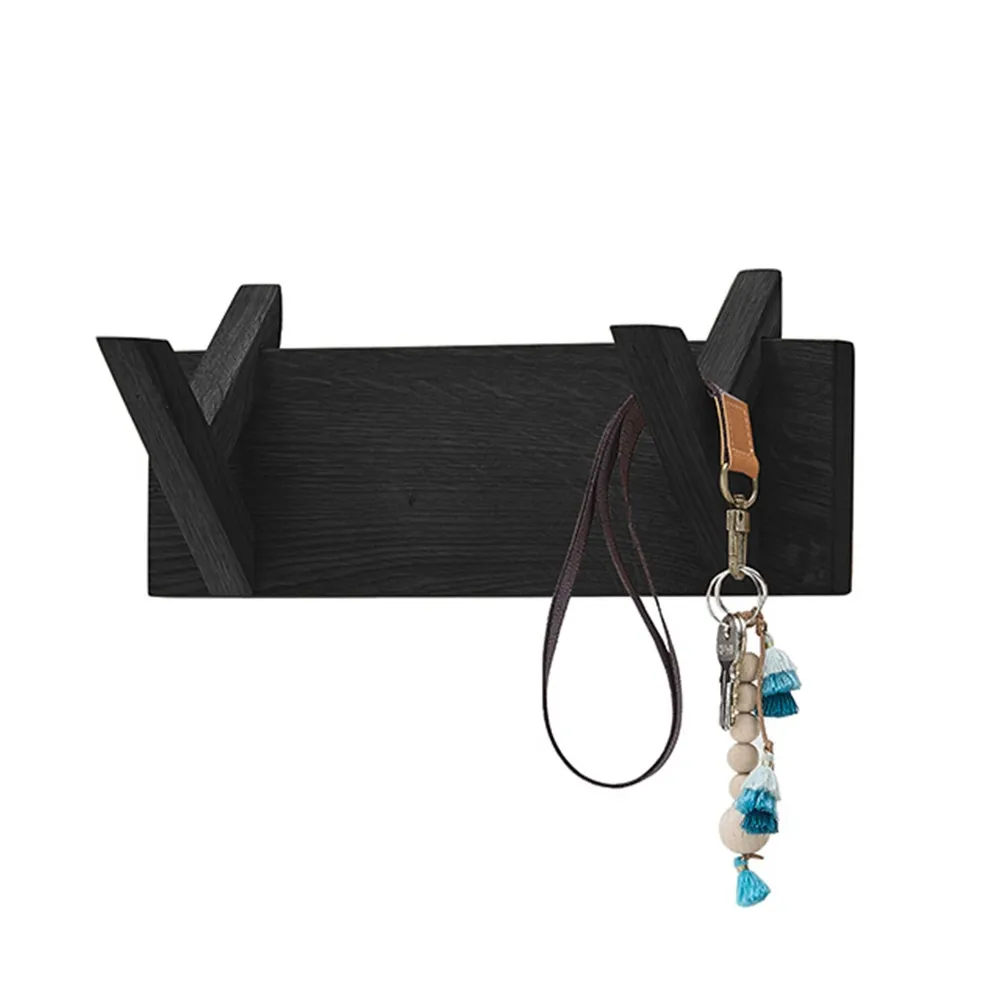 Wieszak ścienny czarny 30 cm Soline