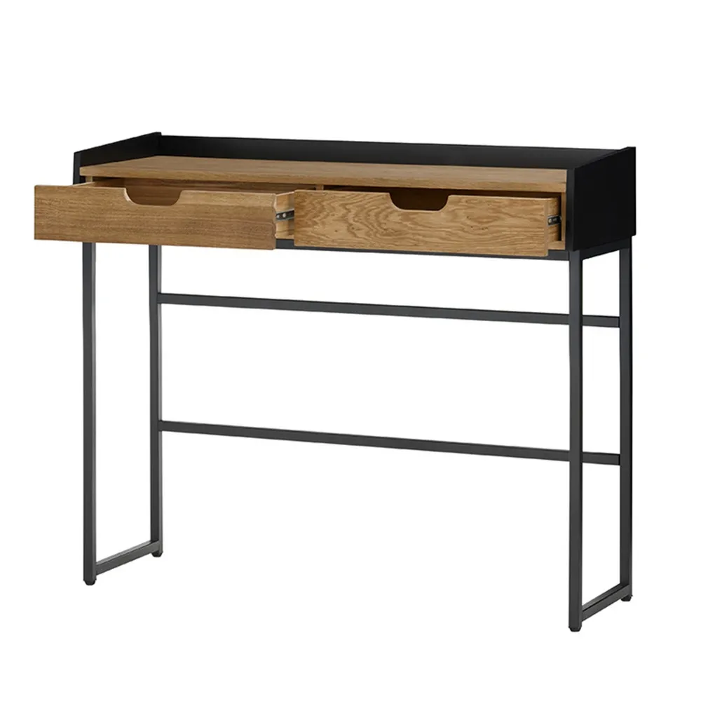 Konsola z szufladami dąb / czarna mat 100 cm Liva