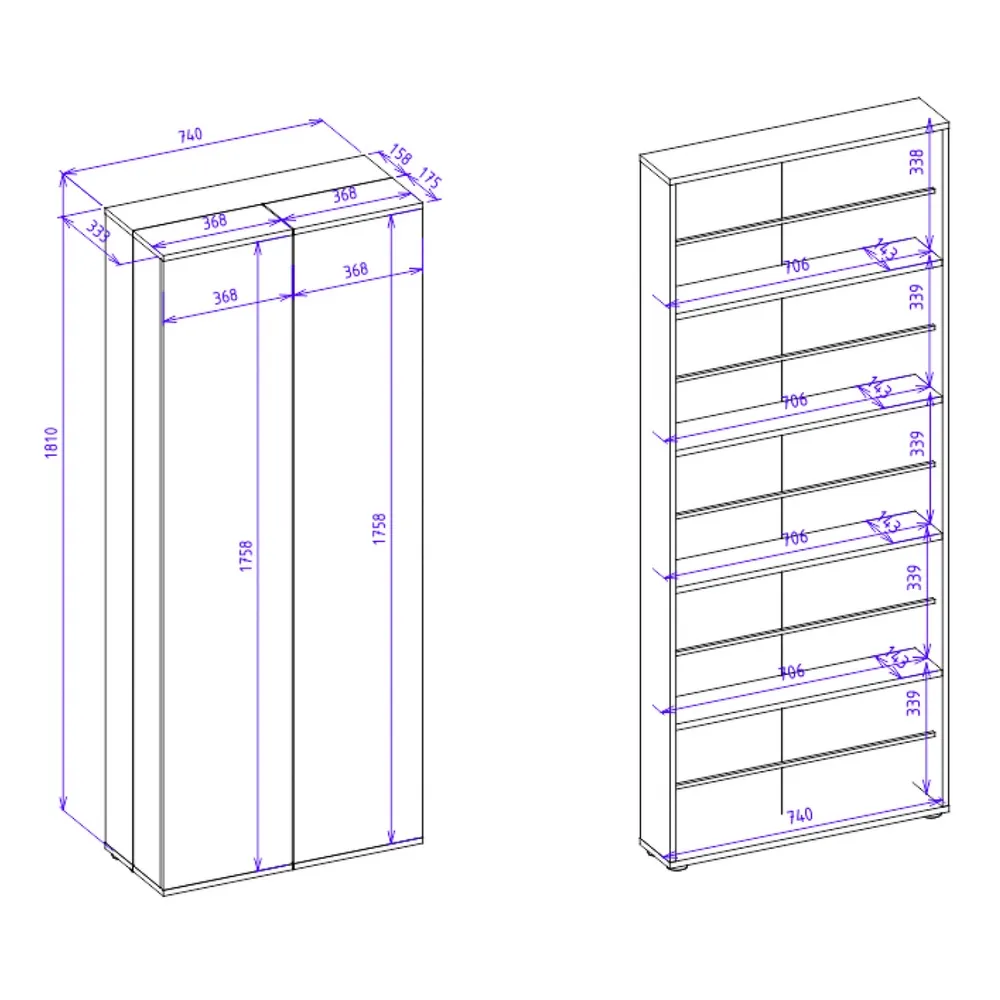 Szafka na buty dąb artisan 74 cm Lugo