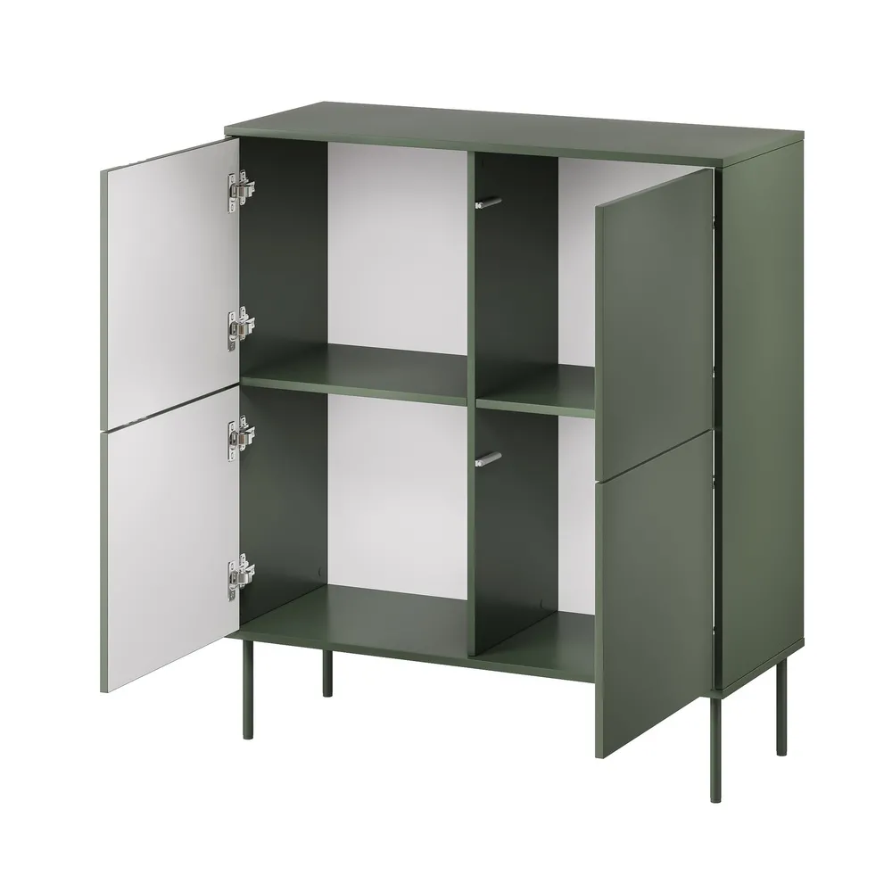 Komoda z drzwiami zielona mat 100 cm Aurelia