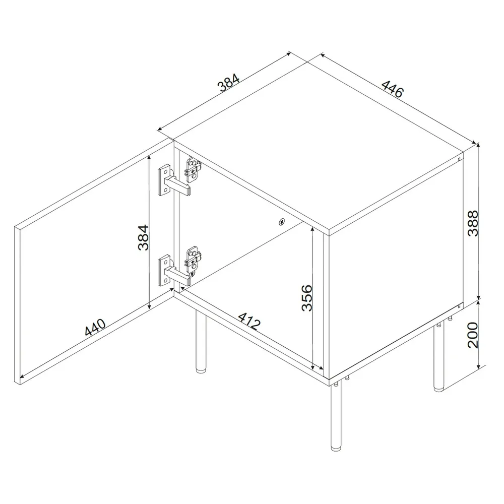 Komplet szafek nocnych biały mat 45 cm Modena
