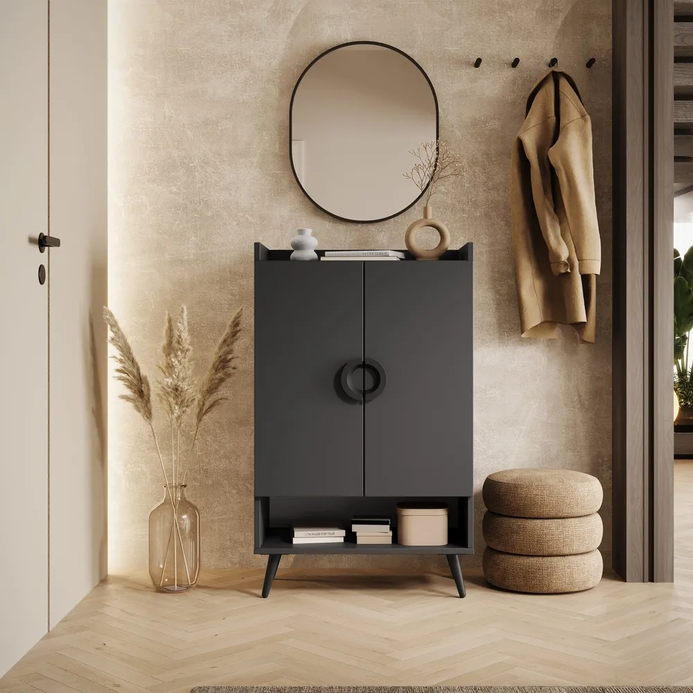 Szafka na buty czarna mat 60 cm Verto