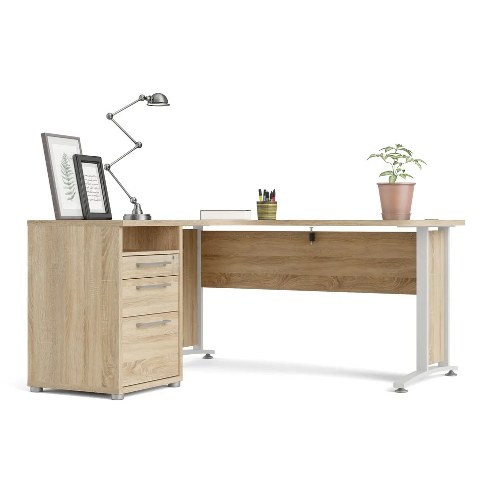 Biurko z kontenerkiem dąb sonoma mat 159 cm Prima