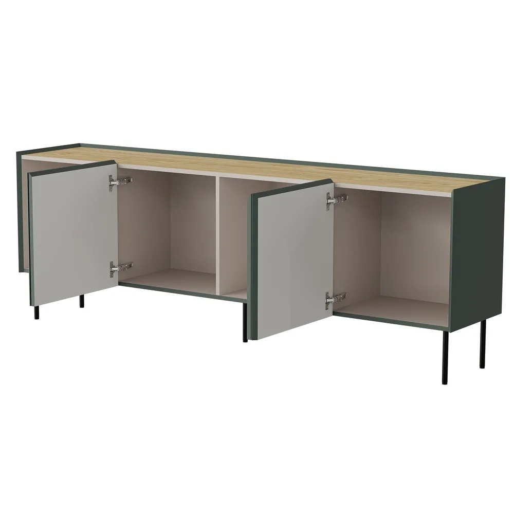 Komoda z drzwiami oliwkowa / dąb mat 200 cm Olmo