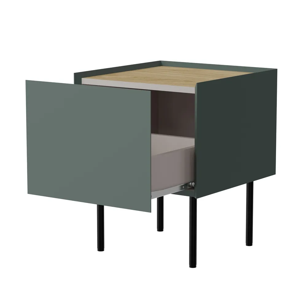 Komplet szafek nocnych oliwkowy / dąb mat 40 cm Olmo