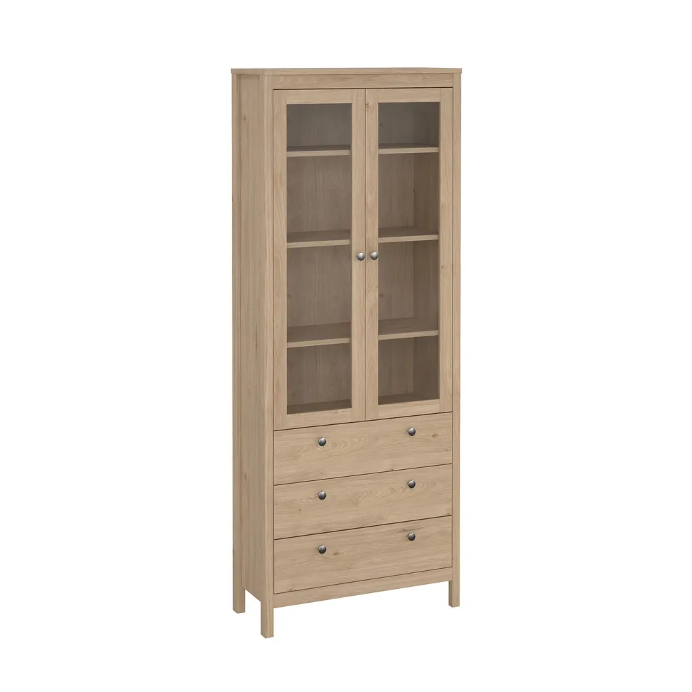 Witryna dwudrzwiowa z szufladami jackson hickory mat 78 x 199 cm Madrid