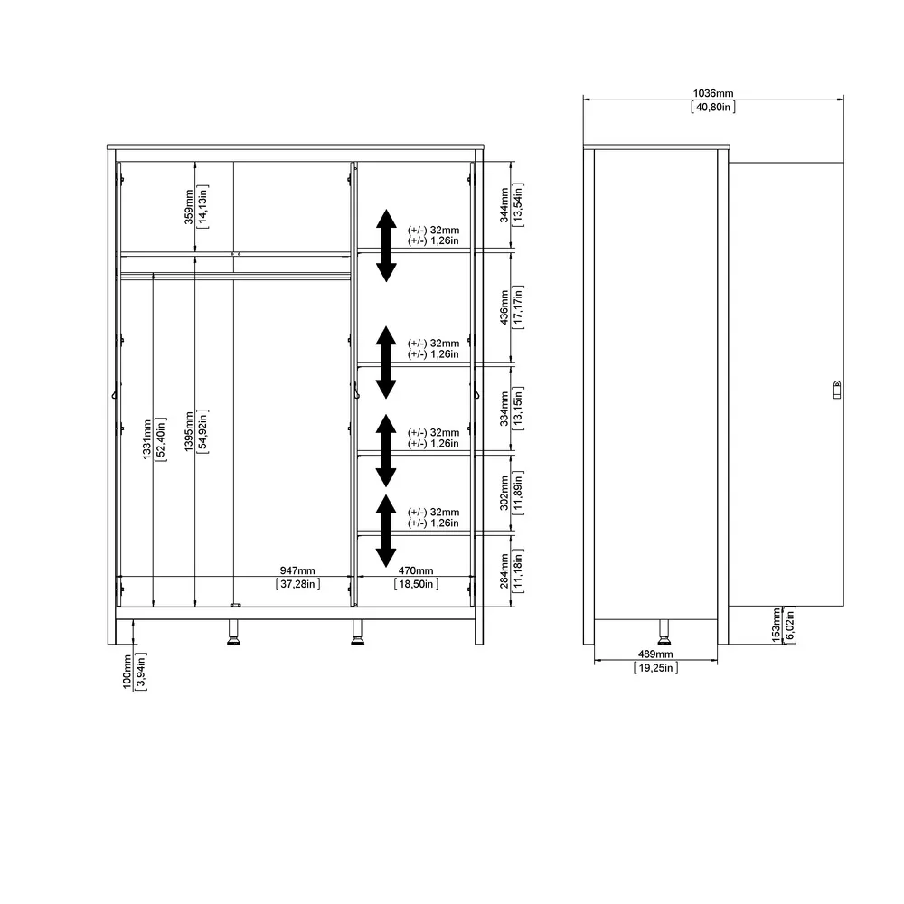 Szafa trzydrzwiowa jackson hickory mat 150 x 199 cm Madrid