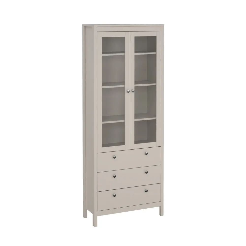 Witryna dwudrzwiowa z szufladami kaszmir mat 78 x 199 cm Madrid