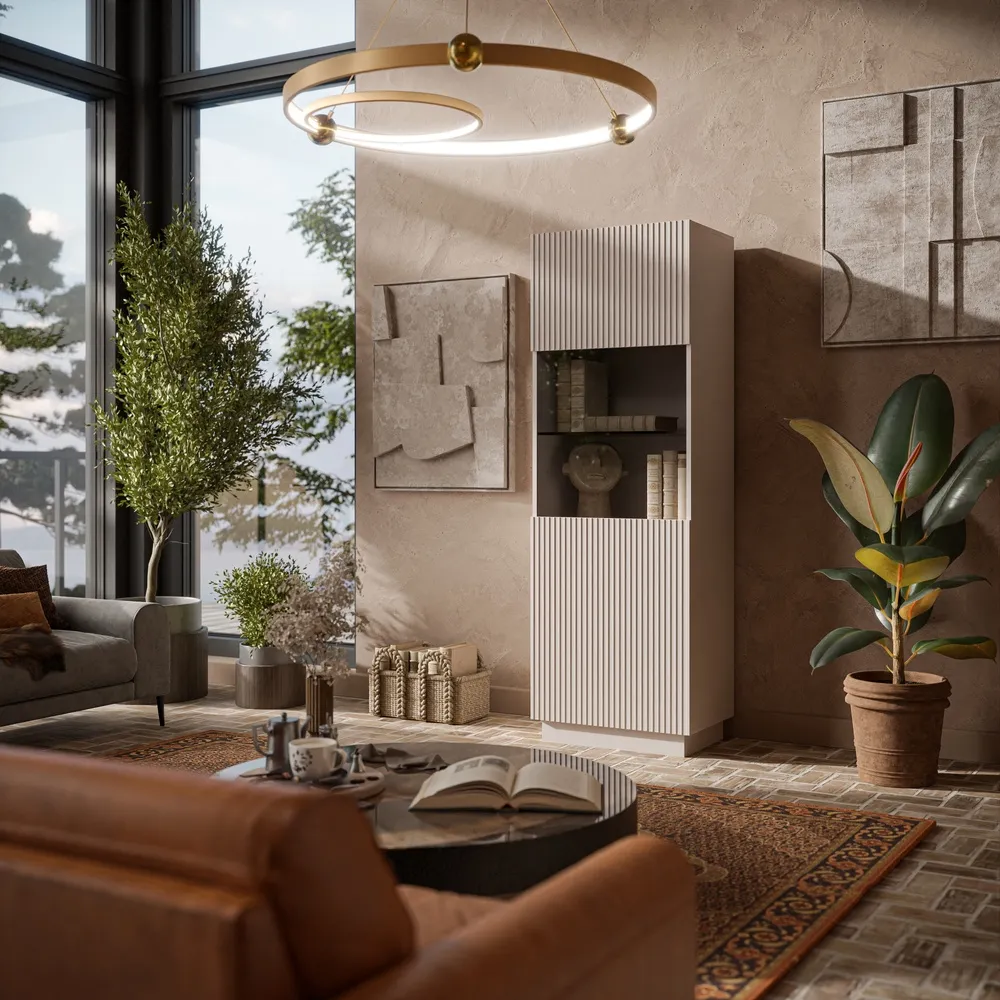 Witryna jednodrzwiowa kaszmir mat 60 x 178 cm Ardea