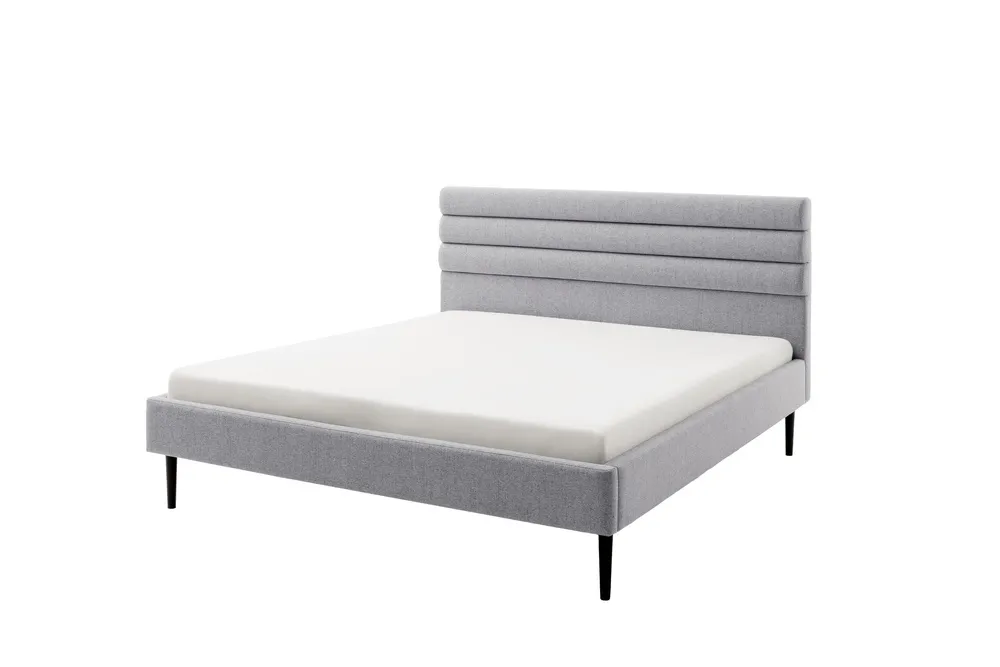 Łóżko tapicerowane szare 140x200 cm Nubo