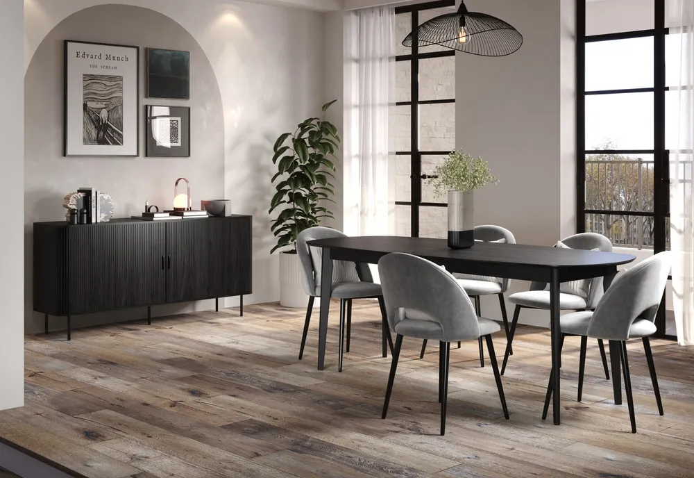 Komoda z drzwiami jesion czarny 170 cm Loftis