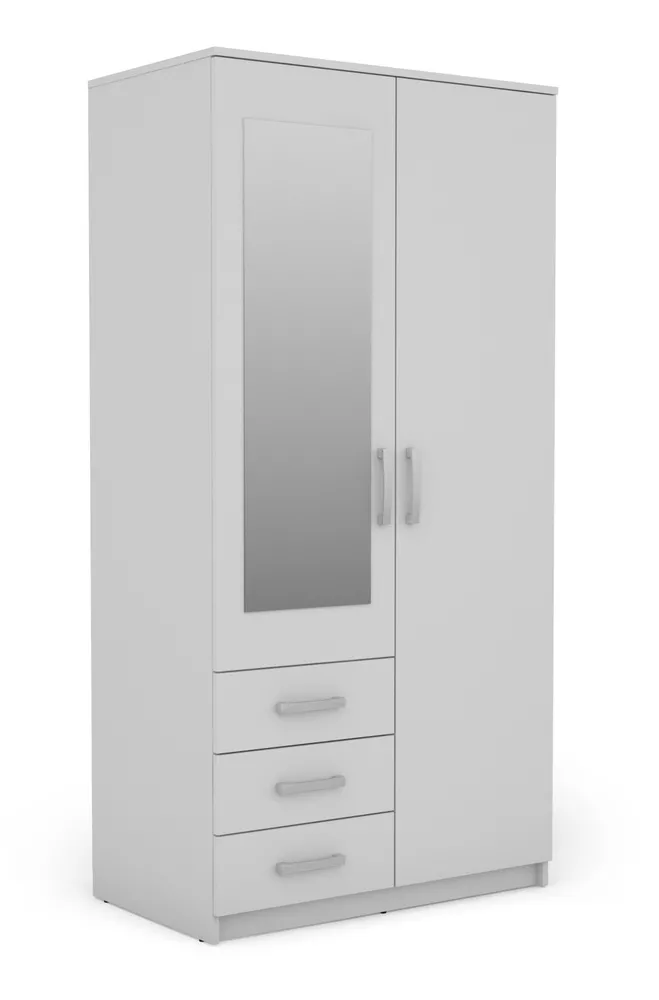 Szafa z lustrem dwudrzwiowa biała mat 100 x 200 cm Sento