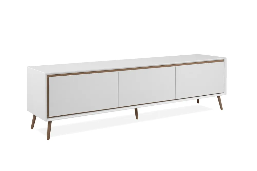 Szafka RTV biała / dąb artisan mat 175 cm Arona