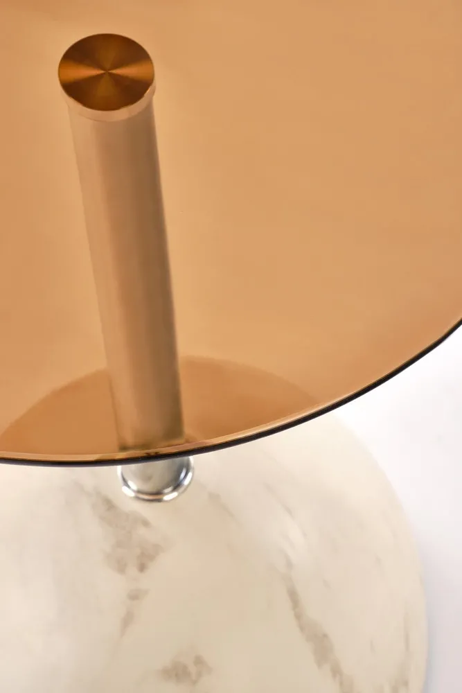 Stolik kawowy beżowy / brązowy 40 cm Ariana