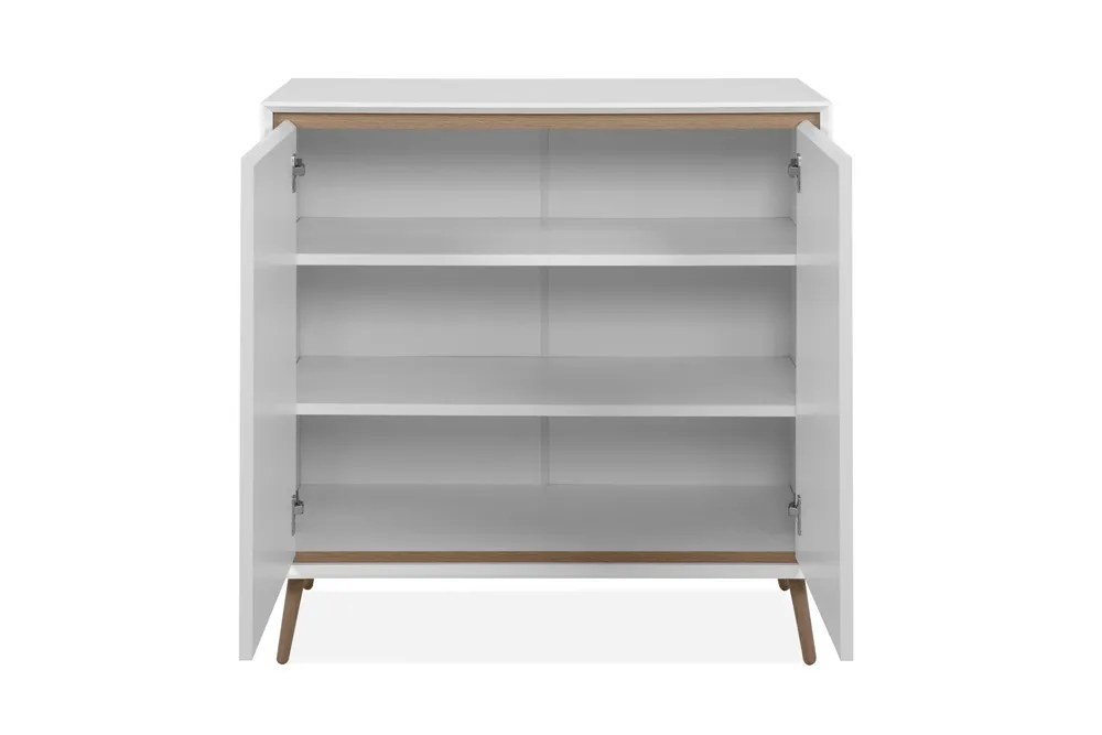 Komoda z drzwiami biała / dąb artisan mat 90 cm Arona