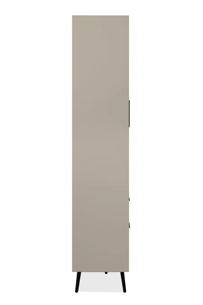 Witryna dwudrzwiowa z szufladami capuccino mat 90 x 185 cm Arona