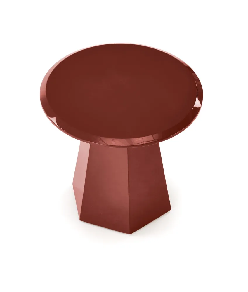 Stolik kawowy okrągły bordowy połysk 50 cm Loca