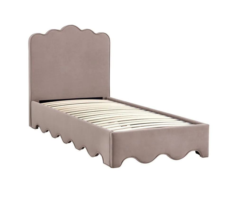 Łóżko jednoosobowe beżowe 90 x 200 cm Orso