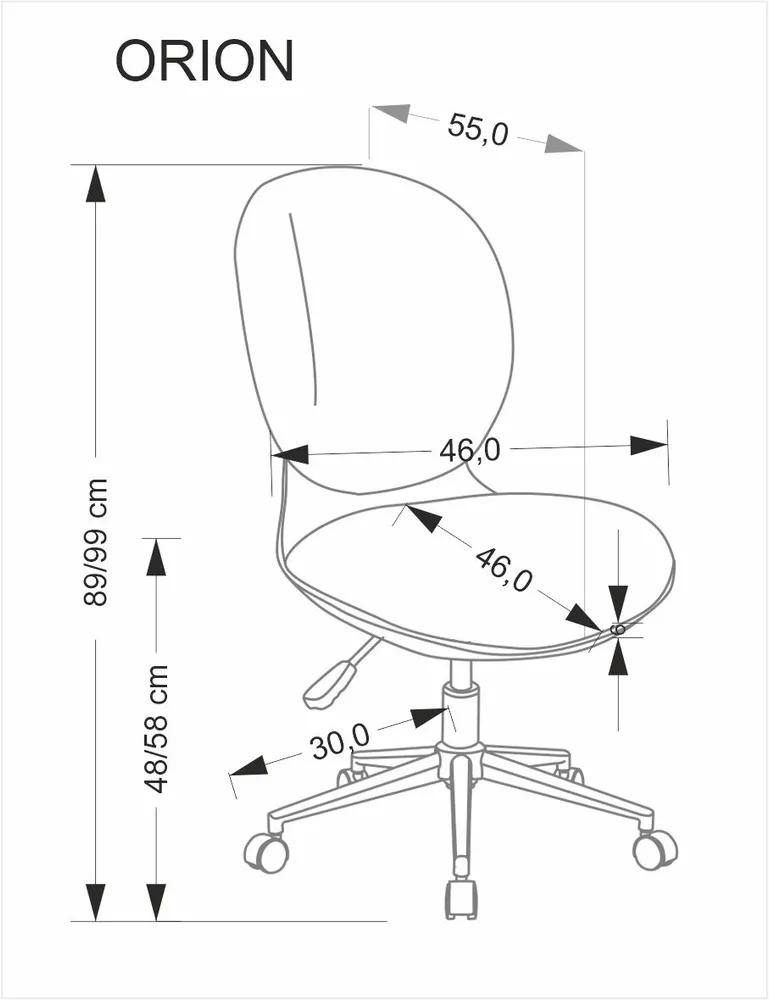 Fotel obrotowy młodzieżowy tapicerowany szary / biały Orion 2