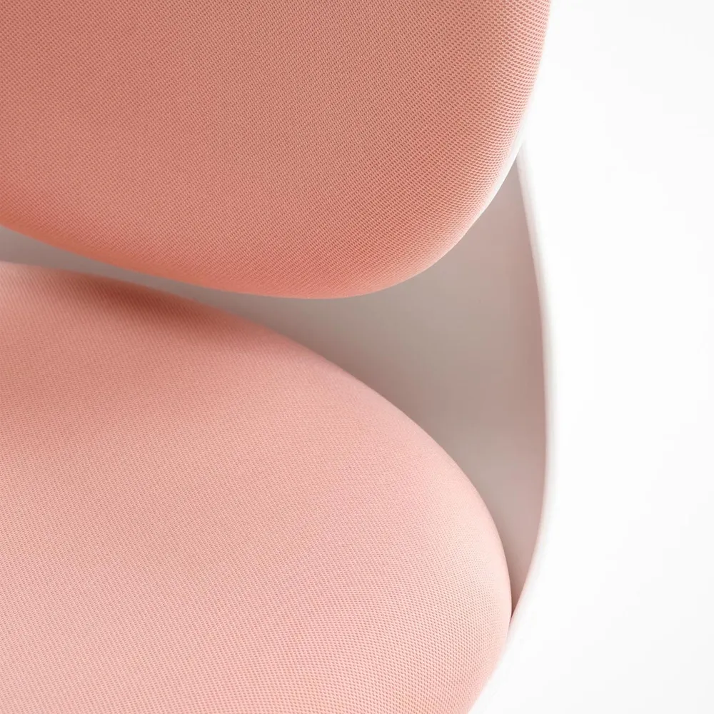 Fotel obrotowy młodzieżowy tapicerowany różowy / biały Orion