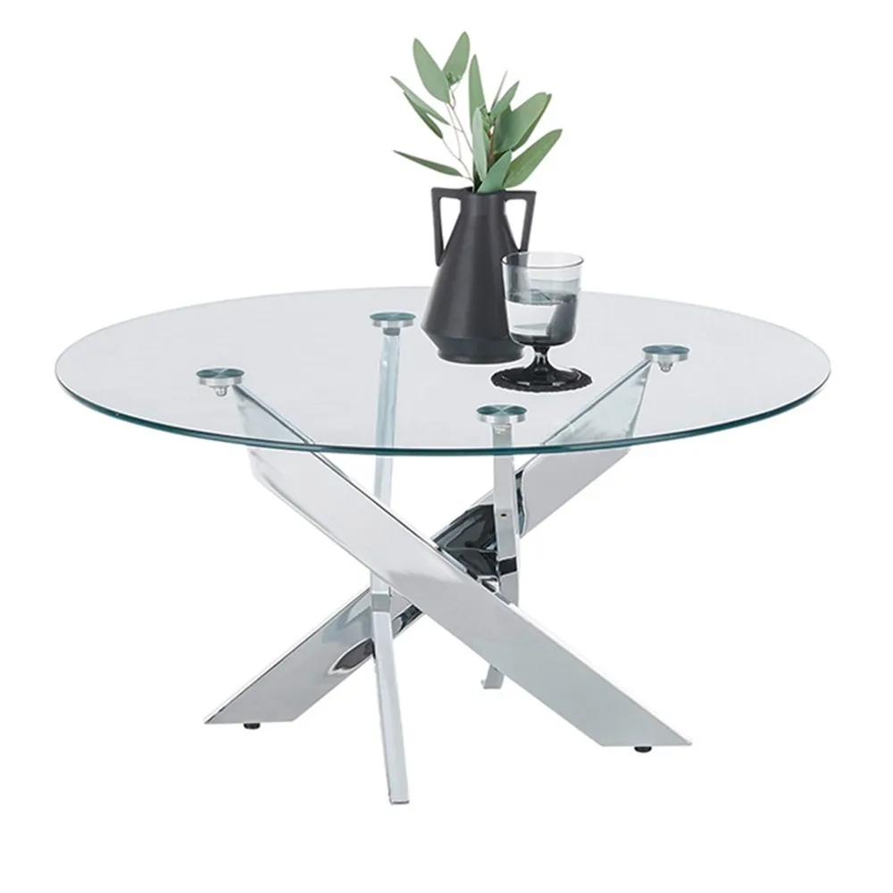 Stolik kawowy okrągły szklany / czarny 80 x 45 cm Axis