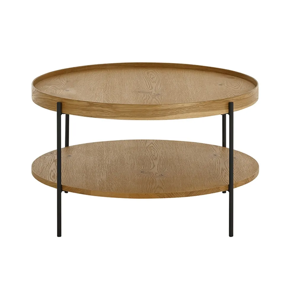 Stolik kawowy okrągły dąb mat 80 cm Bona