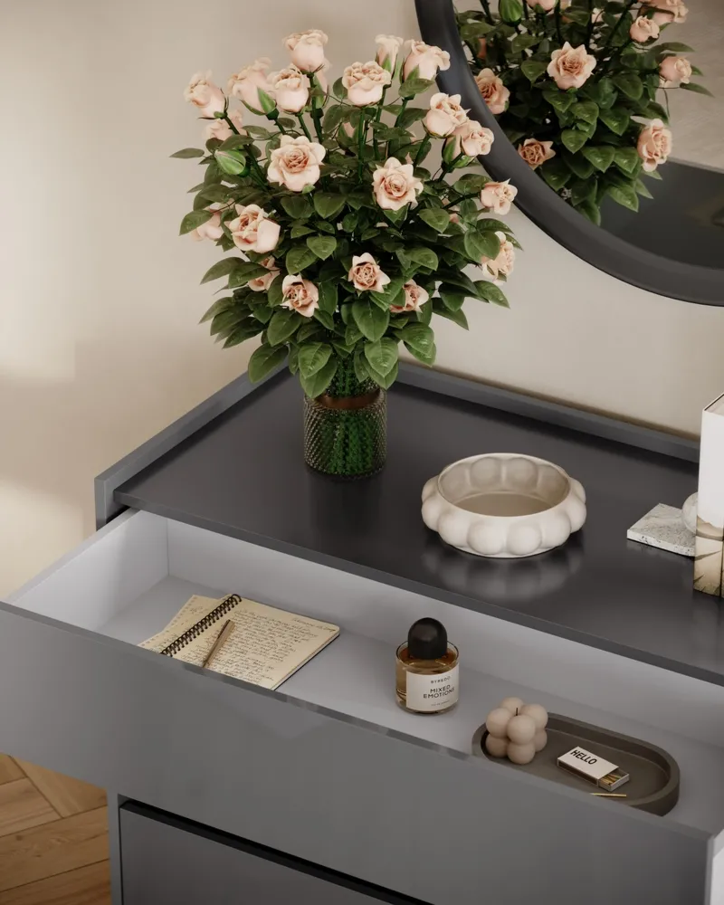 Komoda z szufladami antracyt / grafit mat 110 cm Teo