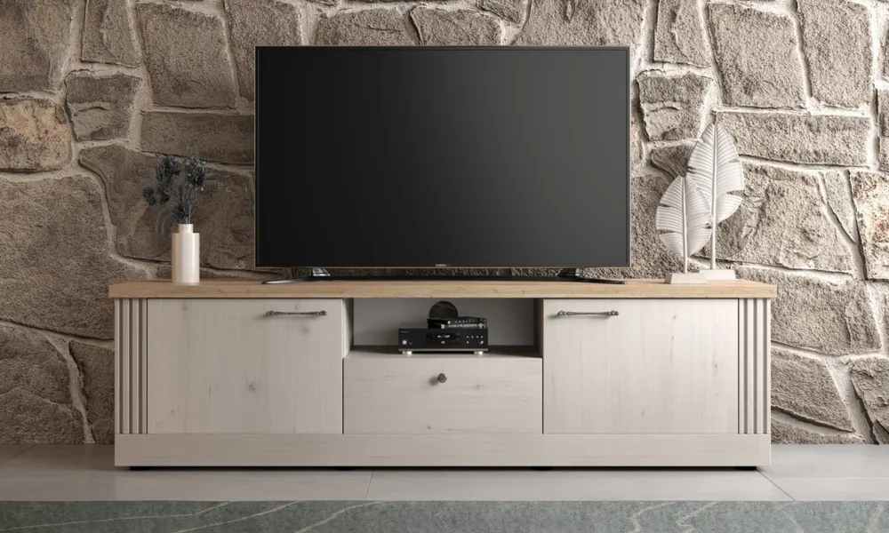 Szafka RTV dąb Meringa/dąb Cadiz 211 cm Avina