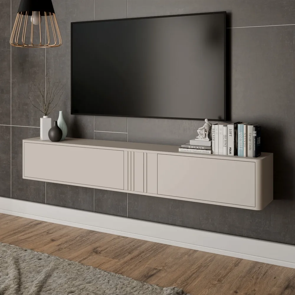 Szafka RTV wisząca kaszmir mat 190 cm Luvio