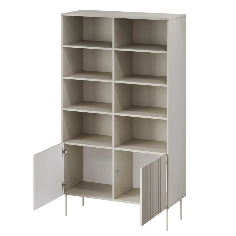 Regał do salonu beżowy mat 100 x 40 x 175 cm Milo