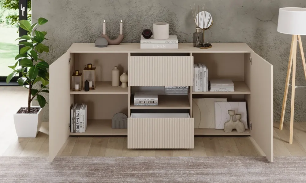 Komoda z szufladami i drzwiami kaszmir mat 181 cm Corda