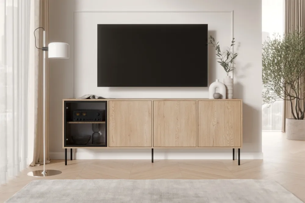 Komoda z drzwiami dąb cremona mat 200 cm Linoa