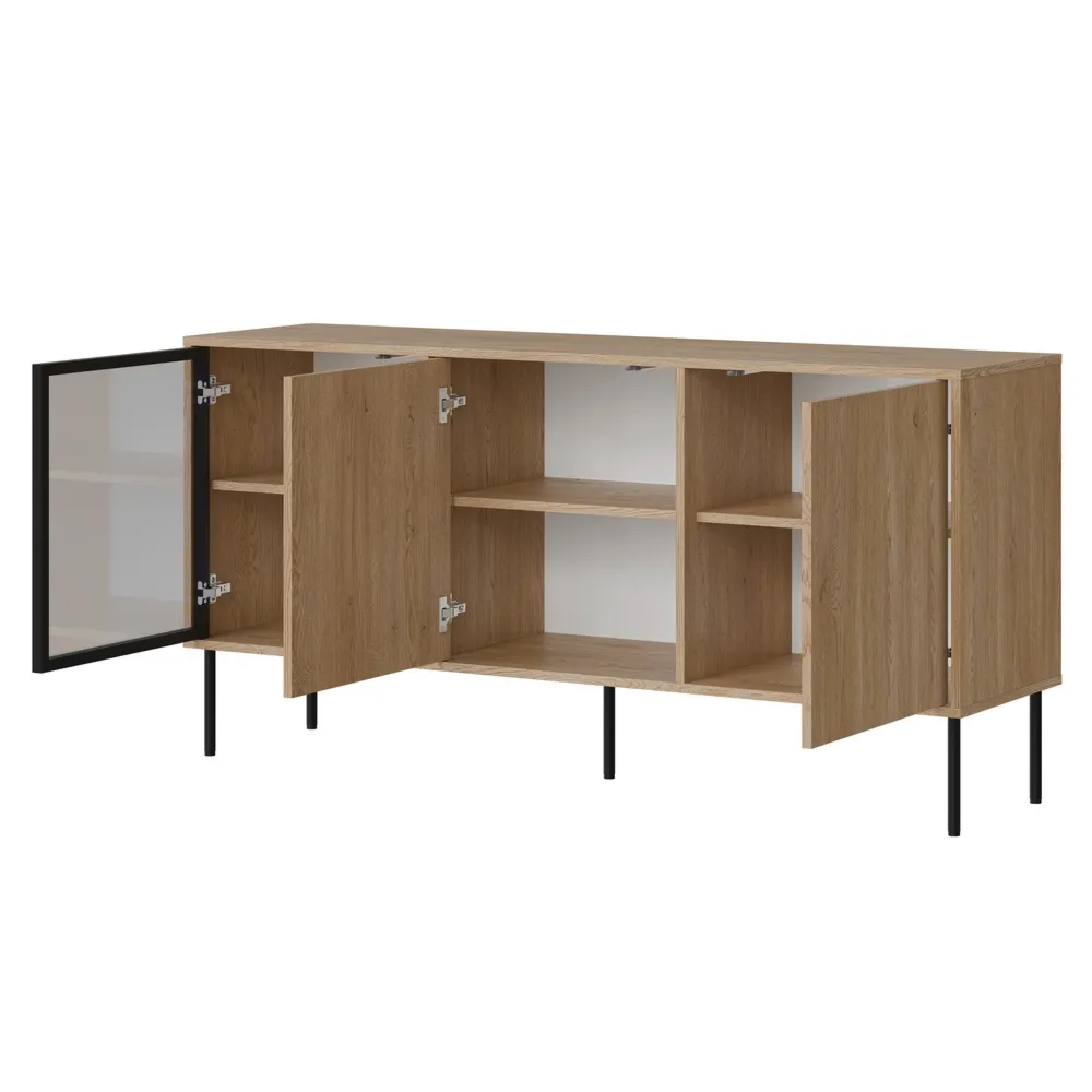 Komoda z drzwiami dąb cremona mat 150 cm Linoa