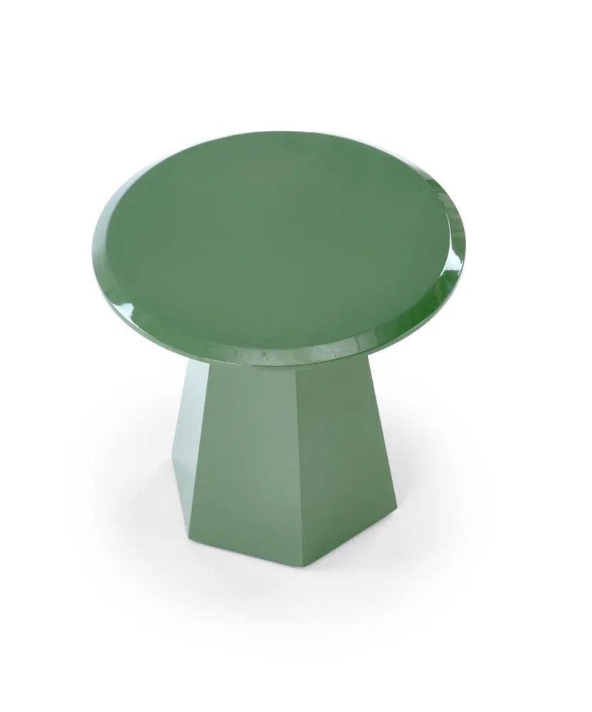 Stolik kawowy okrągły zielony połysk 50 cm Loca