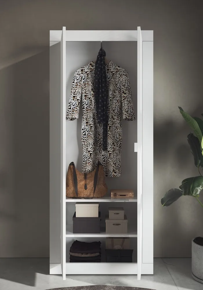 Szafa do przedpokoju biała połysk 78 x 187 cm Basic