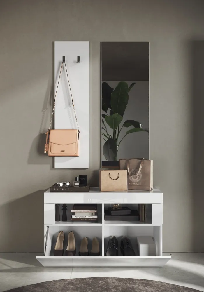 Szafka na buty z siedziskiem biała 91 cm Basic