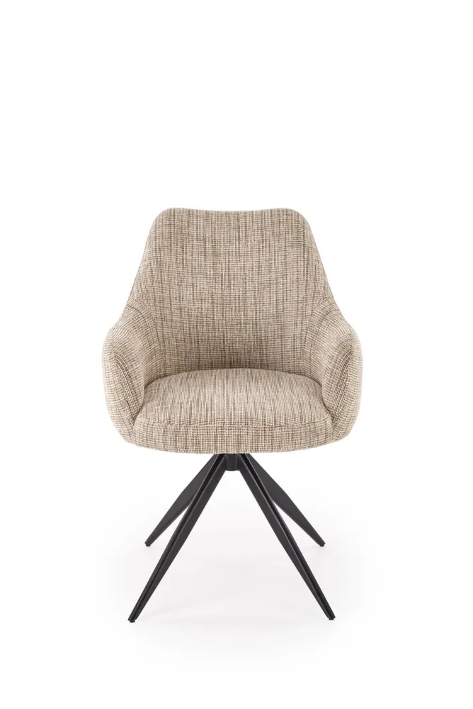 Krzesło obrotowe do jadalni tapicerowane beżowe K564