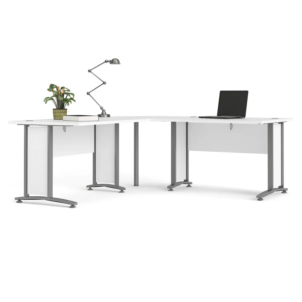 Biurko narożne białe mat 200 cm Prima