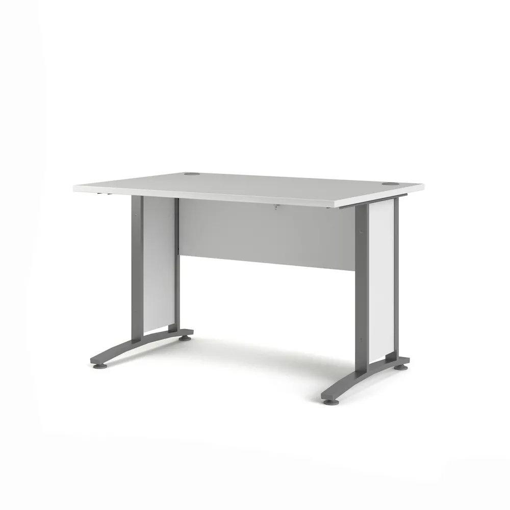 Biurko proste białe / szare mat 120 cm Prima