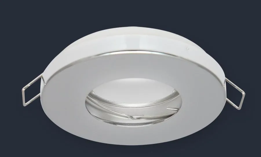 Oprawka halogenowa sufitowa wodoodporna, okrągła, stała  - chrom