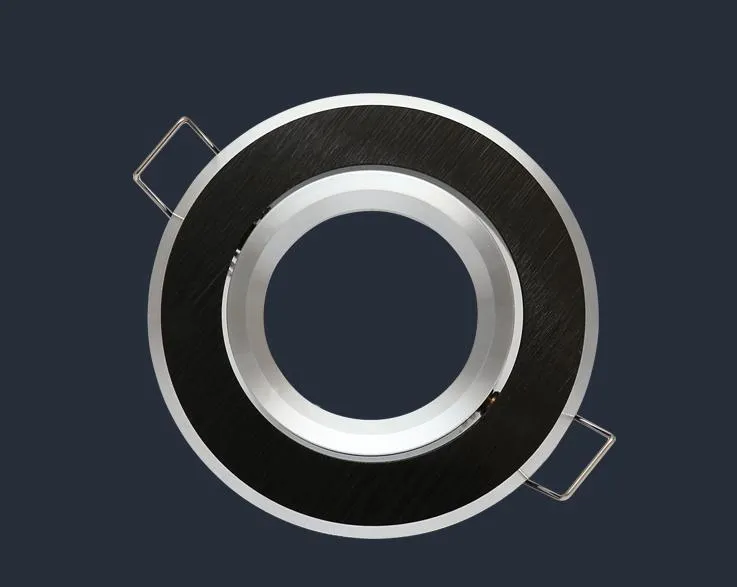 Oprawa halogenowa sufitowa okrągła ruchoma, aluminium - czarna szczotkowana