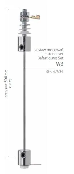 Zestawy mocowań (do płyt z drewna, MDF, do blachy, szkła)  - W6 - 42604 42604