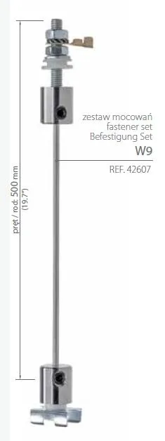 Zestawy mocowań (do płyt z drewna, MDF, do blachy, szkła)  - W9 - 42607 42607