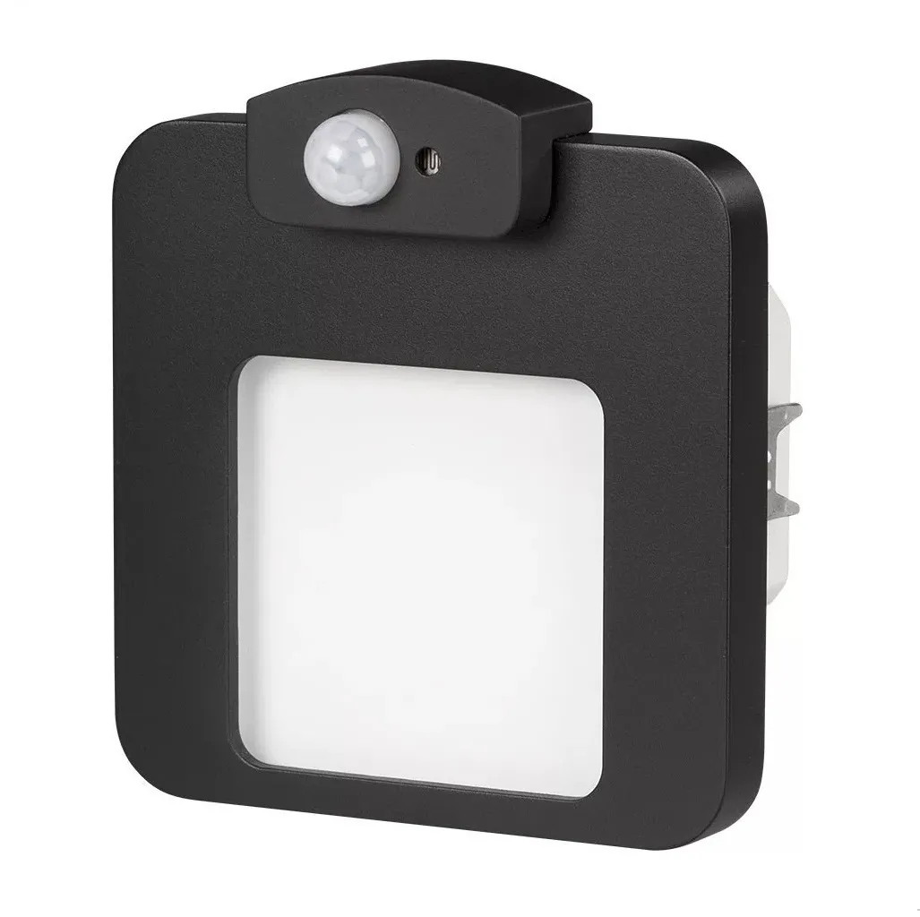 Oświetlenie schodowe z czujnikiem ruchu LED - MOZA - czarna - podtynkowa