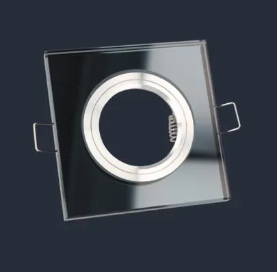 Oprawa halogenowa sufitowa - szklana - stała - czarny