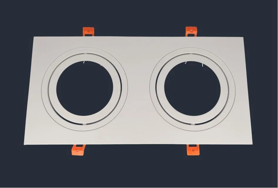 Oprawa aluminiowa AR111 kwadratowa ruchoma podwójna, biały mat