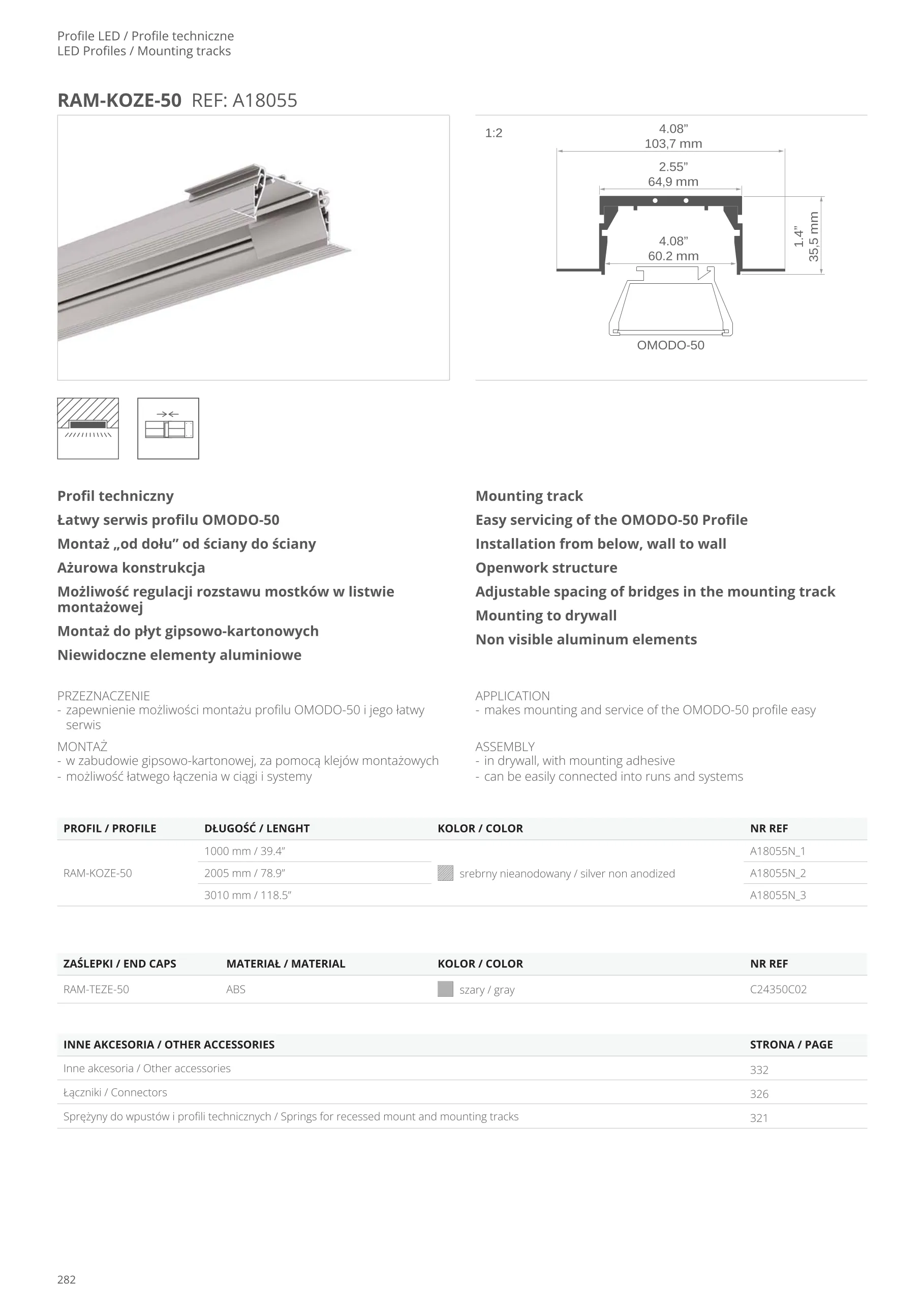 Profil LED RAM-KOZE-50