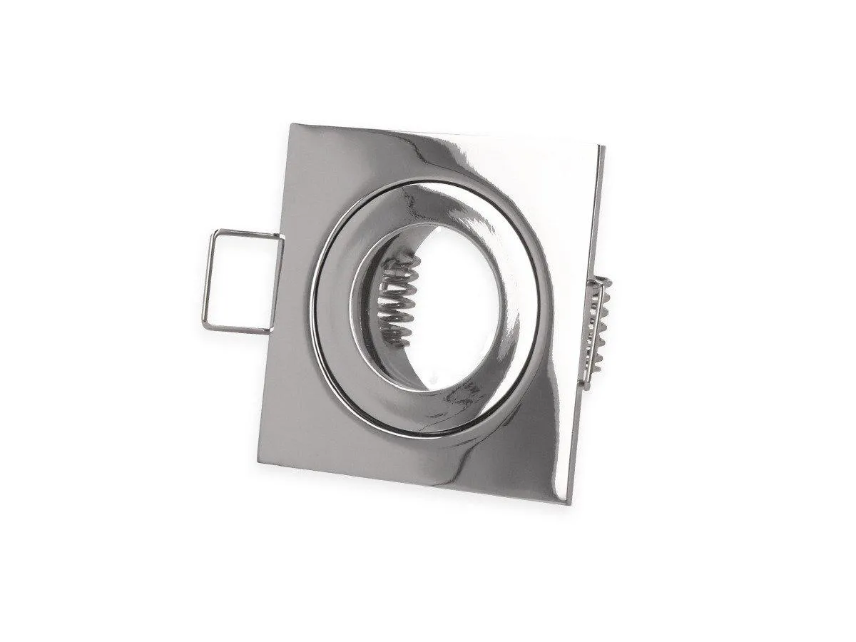 Oprawka halogenowa sufitowa wodoodporna IP44 - MR11 , kwadrat, stała  - chrom